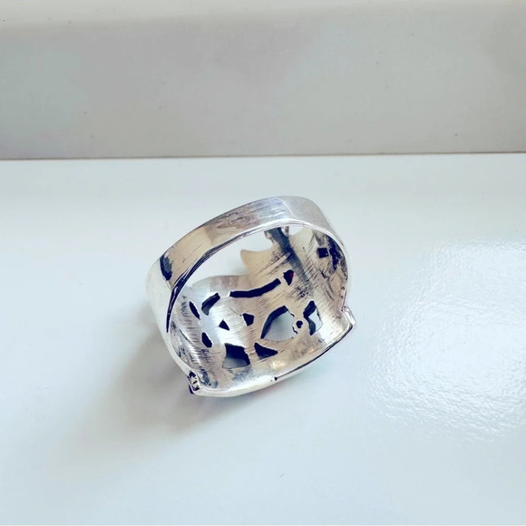 Handmade Sterling Silver Inlay Multi Gem Eye Of Horus Ring Size 11.5 - Picture 4 of 7